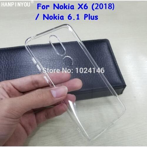 For Nokia 6.1 Plus / 6.1Plus Slim Crystal Transparent Hard PC Back Case DIY Cover Protection Skin Shell Nokia X6 TA-1099 5.8"