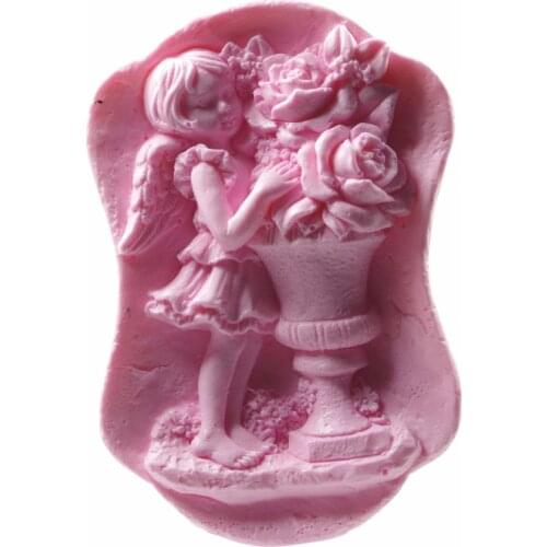 Angel Rose Mould Craft Art Silicone 3D Soap Mold Craft Molds DIY Handmade Candle Molds S407