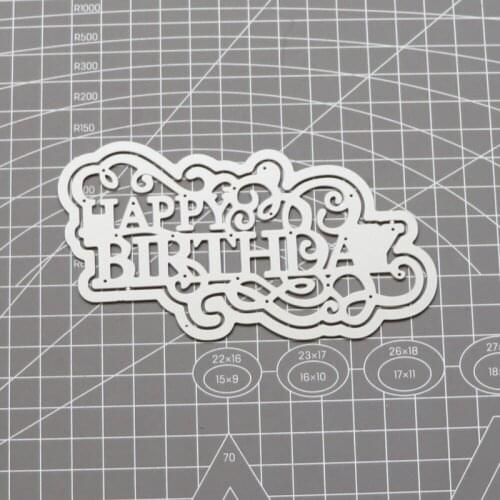 Metal Cutting Dies Happy Birthday Words Cloud Diy Scrapbooking Photo Album Decorative Embossing Paper Card Crafts Die 2021