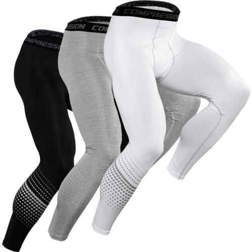 2019 Mens Running Tights Compression Pants Men Sport Legging Quick Dry Fitness Elastic Sport Gym Jogging Pant Male