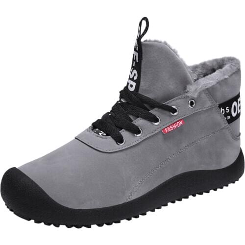 Men Boots Suede Leather Warm Fur Boots for Men 2020 Man Shoes Ankle Boot Mens Snow Shoes Plus Size 39-48