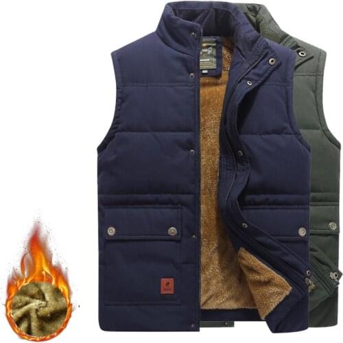 Mens Vest Jacket Men Plus Velvet Warm Sleeveless Jackets Male Winter Casual Waistcoat Vest Plus Size Veste Homme Brand Clothing