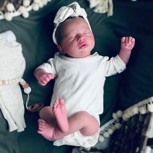 43CM Bebe Reborn Kit 17 Inches Reborn Baby Vinyl Kit Skya Sleeping Unpainted Unfinished Doll Parts DIY Blank Reborn Doll Kit