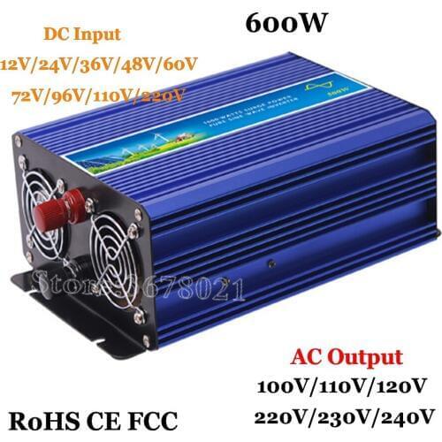 600W off grid inverter, pure sine wave inverter solar and wind system 12V/24V/36V/48V/ DC to AC 100/110/120/220/230/240V