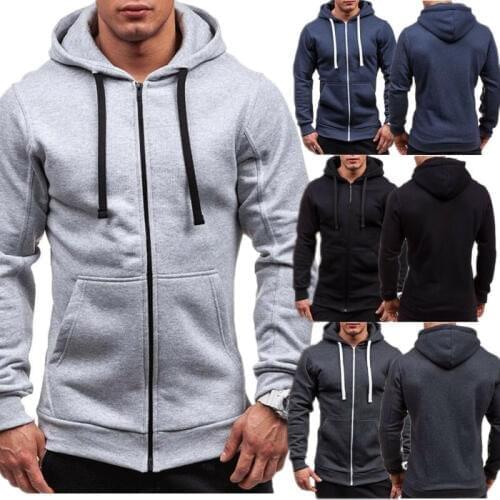Fashion Hoodie Men Winter Slim Warm Long Sleeve Cardigan Zip All-match sports Loose plus size 3XL Sweatshirt Coat Jacket