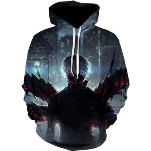 2021 New Arrival Tokyo Ghoul Hoodies Men/women Anime Kaneki Ken 3D Print hoodie Mens Hipster Tracksuits Brand Sportswear