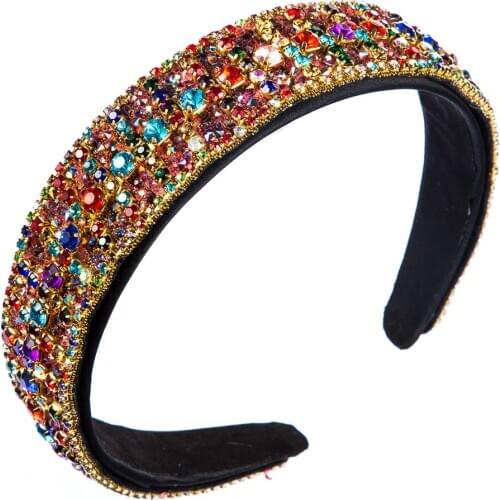Hair Bands Womens Fashion Baroque Style Drill Headbands Creative Wide Side Walking Hair Accessories Bridal Headdress