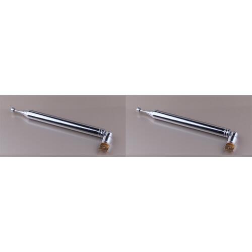 A pair (2pcs) Diameter 12MM Stretched 1 Meter 12 Section Thick Telescopic Aerial Antenna for TV Radio DAB AM/FM Replacement