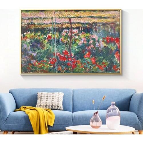 Peony Garden Claude Monet Prints Wall Art Canvas Painting Famous Painting Decorative Pictures For Living Room Home Decor