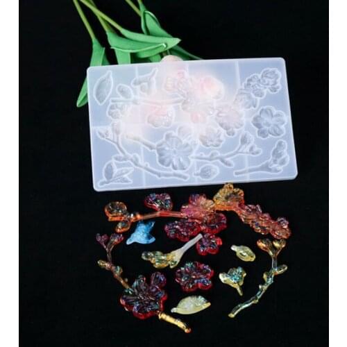 Transparent Silicone Mold Magnolia Flower Silicone Molds For DIY Crystal Epoxy Handmade Necklace Pendant Mold