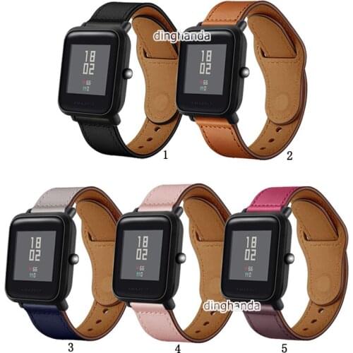 Quality Leather Watch Band Strap for Huami Amazfit Bip Lite Strap for GTS 2 mini GTR 2 2e Stratos Bip S U Neo strap 20mm 22mm
