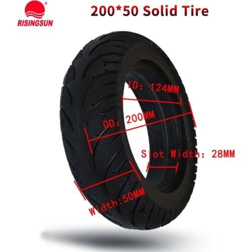 Risingsun 200x50 Solid Tyre 8 Inch Tubeless Tyre 200*50 Non-inflatable Explosion-proof Tire for Electric Scooter Motor