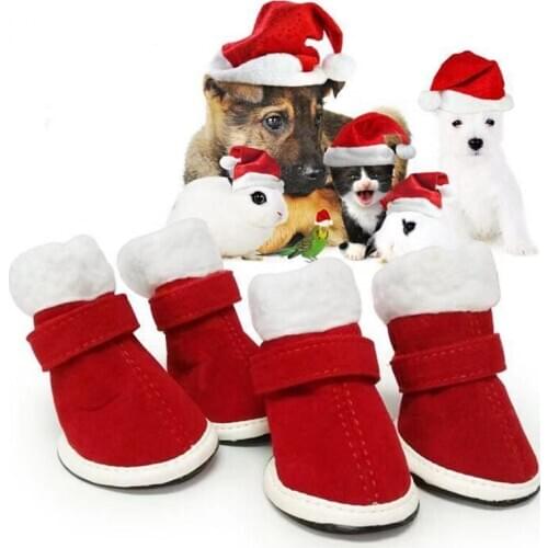 Christmas shoes, pet shoes, dog shoes, warm shoes, antiskid shoes
