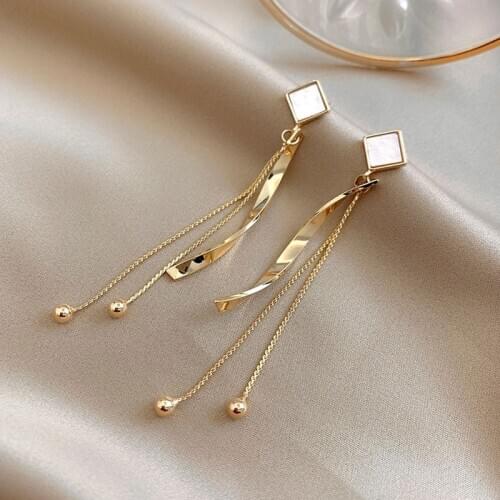 Vintage Pearl Tassel Ear Wrap Crawler Earrings For Women Party Fashion Long Hanging drop Earrings Wedding Jewelry