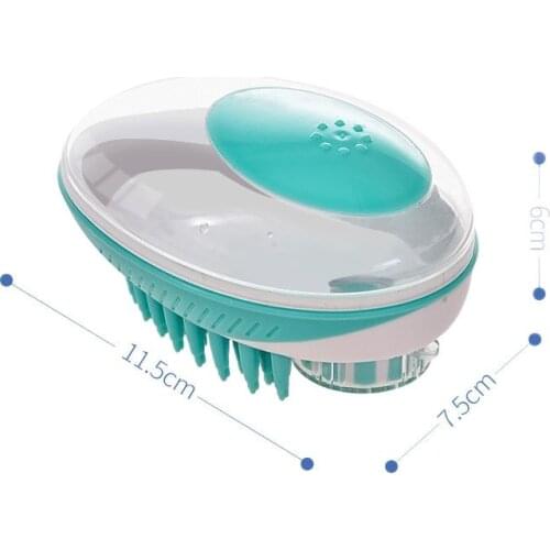 Pet Dog Cat Bath Brush 2-in-1 Pet SPA Massage Comb Soft Silicone Pet Shower Hair Grooming Cmob Dog Cleaning Tool Pet Supplies