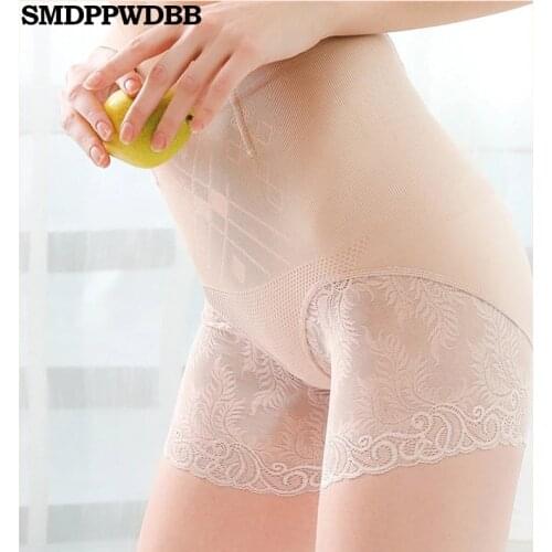 SMDPPWDBB Shorts Under Skirt Sexy Lace Anti chafing thigh band connected Pants safety shorts High Waist abdomen women underwear
