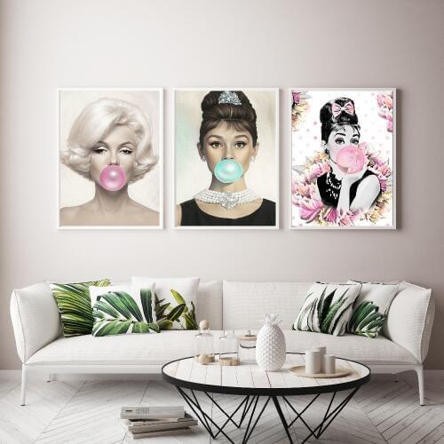 Modern Home Decoration Audrey Hepburn Wall Art Posters and Prints Wall Pictures For Living Room Canvas Painting No Frame