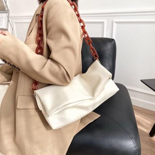 Messenger Tote Bag Female Shoulder Bag Women Fashion Underarm Chain Crossbody Bags Soft PU Leather 2021 New Trend High Capacity