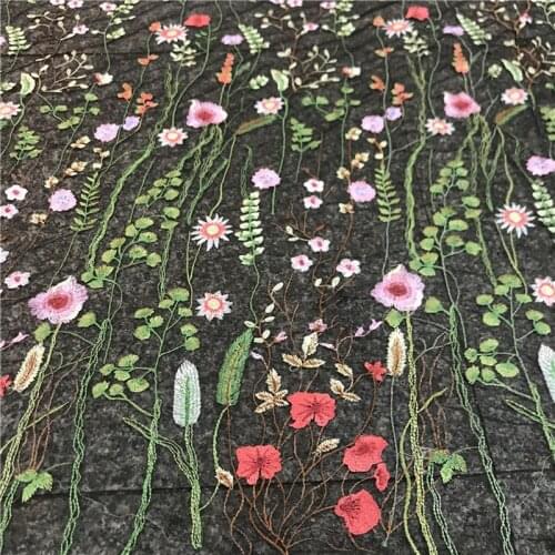 Flower Floral Lace Embroidery Fabric Mesh Cloth For Wedding Dress Bridal Veil Lace Sheer Fabrics 150x90cm