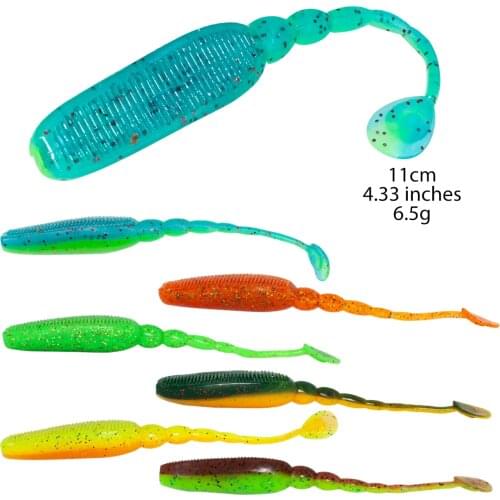 Vibro Tail Shad Baits le leurre Swimbait Softjerk Perch Zander 11cm 6.5g 5pcs Rubber Bait Spin Fishing Soft Fishing Lures