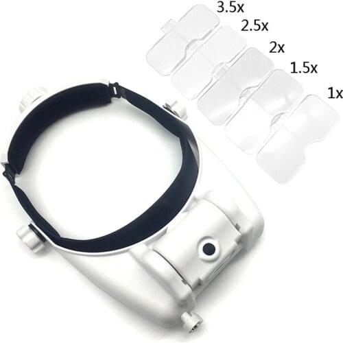 Jewelers LED Light Lamp Visor Head Loupe Watch Illuminated Repair Magnifier