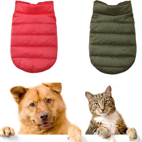Winter Pet Coat Clothes for Dogs Warm Thicken Solid Color Cat Clothes for Small Dog Red Green Christmas Style Big Dog Jacket
