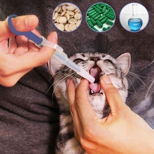 1 PCS Pet Dog Cat Pills Push Dispenser Feeding Kit Water Milk Syringe Pet Given Medicine Control Rods Pets Medicine Feeder Tools