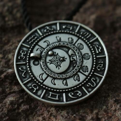10pcs wholesale old moon phase talisman necklace rune pendant amulet jewelry Retro Pagan pendant