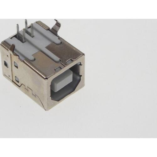 100pcs USB B type Port Female Socket 4P 90-degree Bend Feet Printer Interface