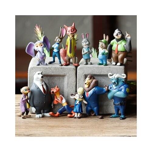 12PCS/Set Disney zootopia Fashion Anime Action Figure PVC Model Cartoon Figures Toy Unisex Birthday Gifts