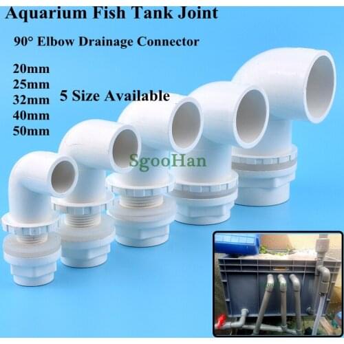 2~20pcs ID 20~50mm PVC Pipe Aquarium Fish Tank 90° Elbow Connector Overflow Thread Home DIY Water Tank Supply Tube Joints
