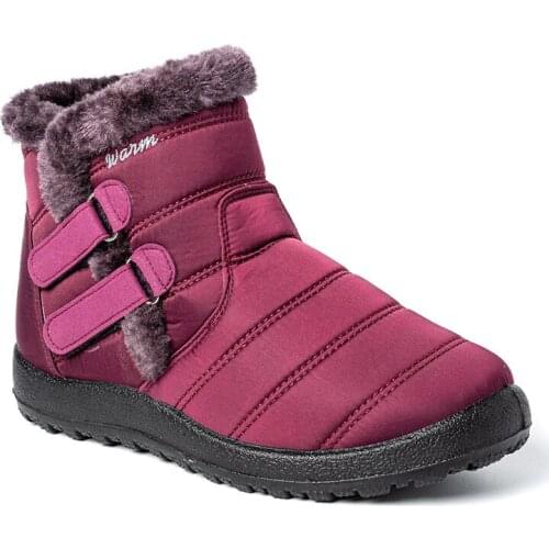 2021 Winter Boots Women Ankle Boots Cotton Fabric Plush Shoes Ladies Booties Waterproof Shoes