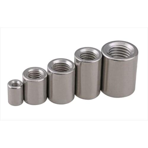 304 Stainless Steel Welding Nuts Lengthen round Nut M3 M4 M5 M6 M8 M10 M12 M14 Connection Nut Cylindrical Ball Screws Joint