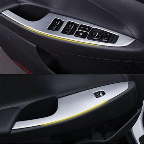 ABS Chrome For Hyundai Tucson 2015-2019 Accessories Door Window Glass Panel Armrest Lift Switch Button Cover Trim Car Parts 4pcs