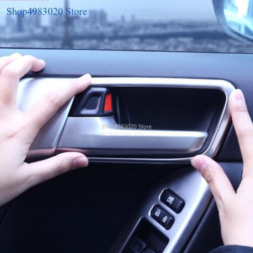 ABS chrome Car Interior Door Handle Trim Decoration Cover Frame Silver Chrome for Toyota Land Cruiser Prado J150 2010-2018