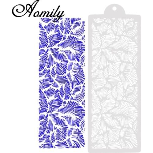 Amoliy 42cm Lace Cake Spray Stencils Powdered Sugar Sieve Fondant Mold Pattern Printing Pastry Baking Molds Bakery Kitchen Tools