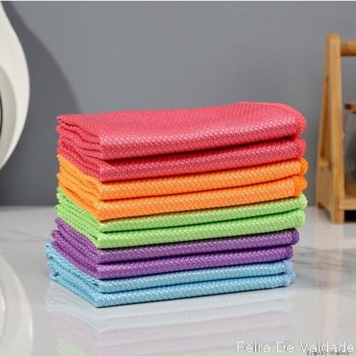 Traceless Microfiber For Windows Cars Mirrors Polishing Fish Scale Rag Soft Lint Free Reusable Glass Cleaning Cloth Eyeglasses