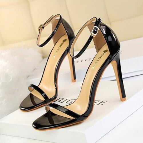High Heels Women Sandals Patent Leather 8/11cm High Heels Summer Ladies Shoes Woman Heel Shoes Pumps Female Sexy Stiletto