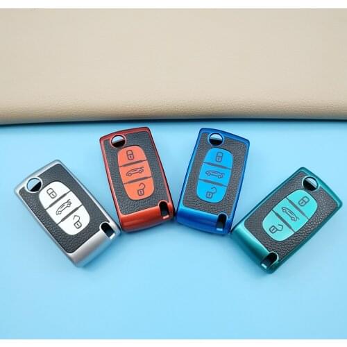 2021Styl Tpu Car Key Case Full Cover For Citroen Xsara Picasso C2 C3 C4 C5 C6 C8 For Peugeot 107 206 207 307 308 406 Accessories