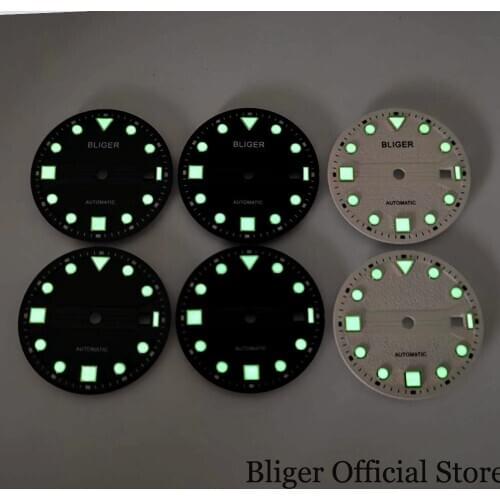 31mm BLIGER Blue Stainless Steel Wristwatch Watch Dial Date Display for MIYOTA 8215 MINGZHU 3813