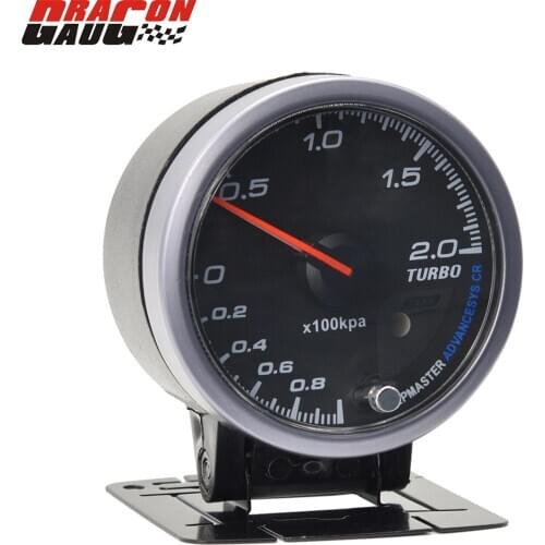 Dragon 60mm High Speed Stepper Red White Light Car Turbin Boost Tturbo Meter Warning Function Automotive Pressure Gauge Pods