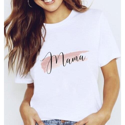 Women Graphic Watercolor Letter 90s Mom Mother Mama 2021 Spring Lady Clothes Tops Clothing Tees Print Female Tshirt T-Shirt