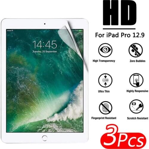3 Pcs TPU Hydrogel Film For Apple 2021 iPad Pro 12.9 Screen Protective Soft Film for iPad Pro 12.9 2020 2018 2017 2015 Protector
