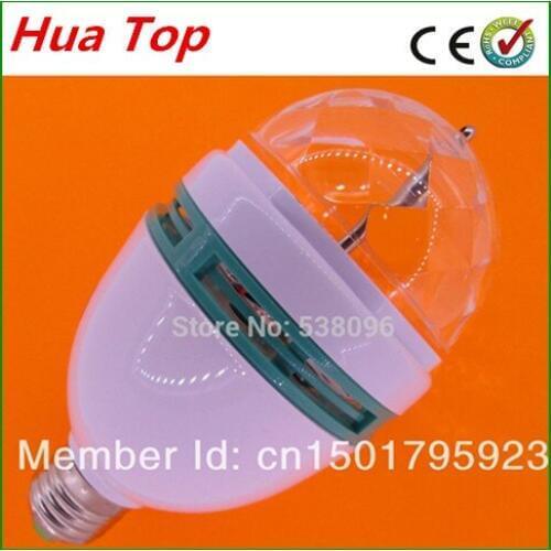 Hot Promotion New E27 9W 3*3W 85V-265V/AC Colorful Rotating RGB 3 LED Spot Light Bulb Lamp ( Free shipping )( 2 years warranty )