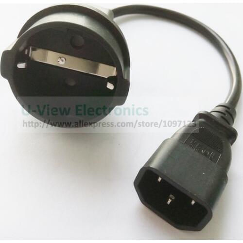 NCHTEK EURO UPS/PDU Power Cord, IEC 320 C14 3Pin Male to CEE 7/7 European SCHUKO Socket Female Adapter Cable/Free Shipping/1PC