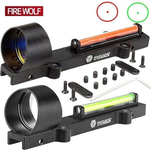 Red/Green Fiber Red Dot Sight 1x28 Collimator Sight Fit Shotguns Rib Rail Vent Rib/Rail Screw Mount Works