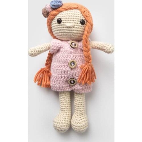 100% Cotton Amigurumi Pink Doll For Girls Is Completely Handmade And Knitted With Organic Ropes