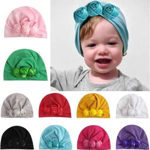 MAYA STEPAN 1 PCS Children Baby Flower Hat Kids Cap Newborn Girls Photography Props Spring Autumn Modis Beanie Turban Infant
