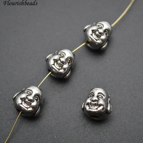 10mm Laughing Buddha Head Metal Spacer Loose Beads Jewelry Findings 100pc per lot