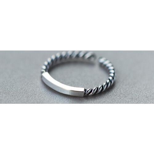 MloveAcc 100% 925 Sterling Silver Fashion Jewelry Vintage Twist Cocktail Ring Sizable Girls Kids Xmas Gift